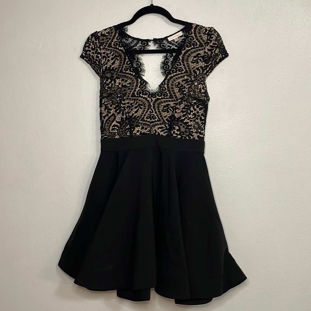 Luxxel open back black lace dress